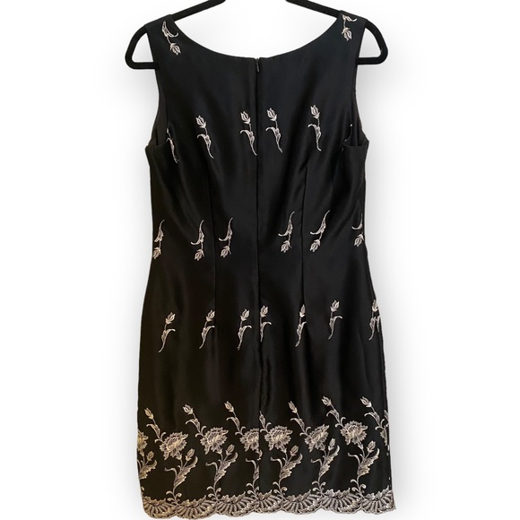 Vintage Caren Désirée Satin Mini Dress 90’s Embroidered Size 10 - Picture 2 of 12